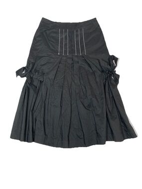 Animale Women’s Black Skirt with Side Ties 100% Cotton Size 6
